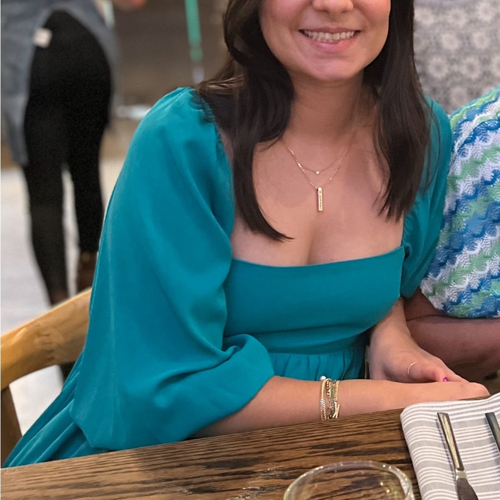 Teal Amanda Uprichard baby doll dress size small